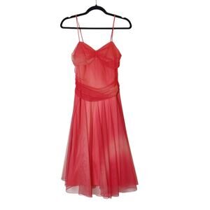 Vtg City Triangles Pink Sheer Sparkly Tulle Fairy Prom Party Dress Small 90s Y2K